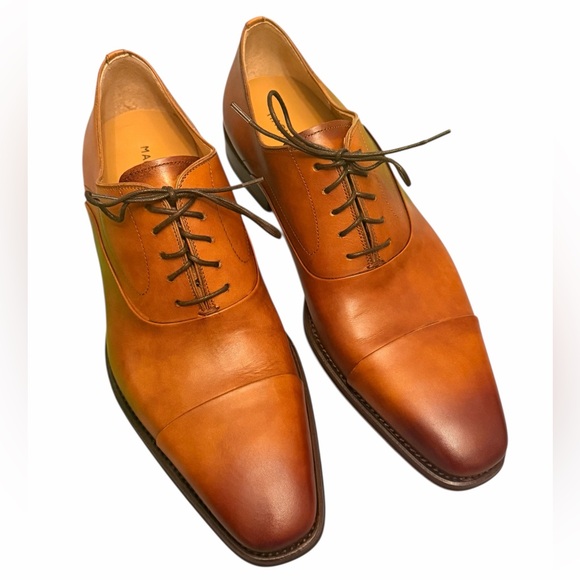 Magnanni Other - Magnanni Brown Leather Cap-Toe Oxford Dress Shoes Size 9.5 M Spain Luxury